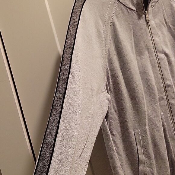 Banana Republic Supima Cotton Full Zip Track Sweater Large Mens - Picture 4 of 7